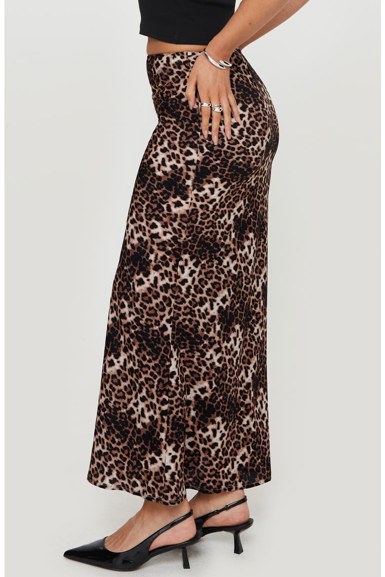 Emily Leopard Print Maxi Skirt, Alternate, color, BROWN