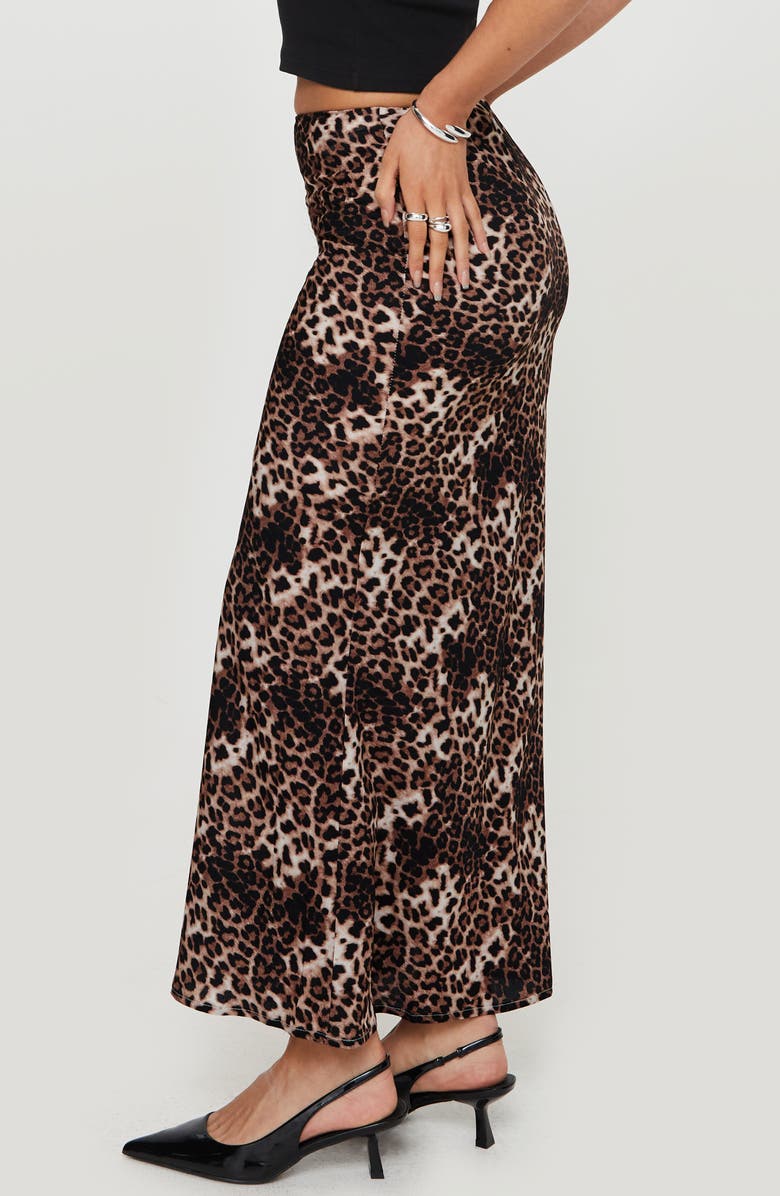Princess Polly Emily Leopard Print Maxi Skirt, Alternate, color, Brown