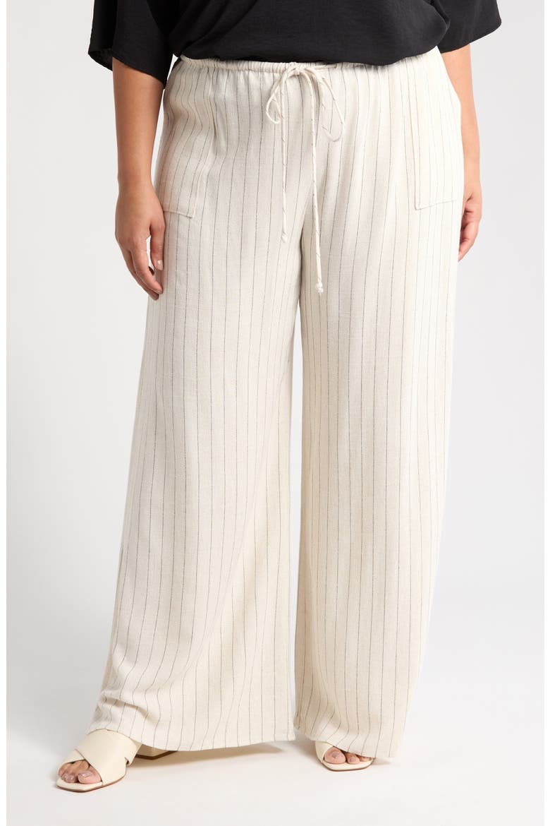 Stripe Wide Leg Pants, Main, color, LINEN