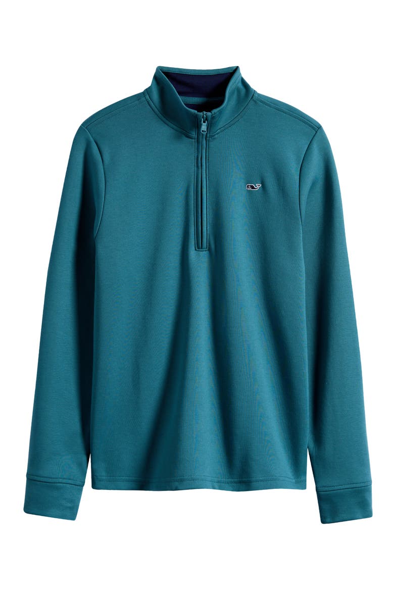 Kids' Pima Cotton Quarter Zip Pullover (Nordstrom Exclusive), Main, color, LOWCOUNTRY LODEN