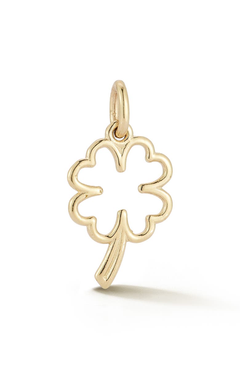 Ember Fine Jewelry 14K Gold Clover Charm, Main, color, Gold