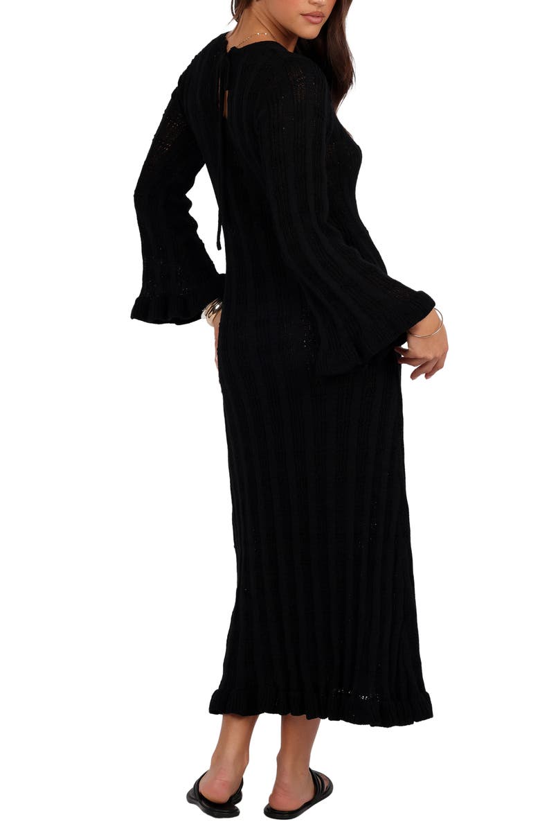 Petal & Pup Colter Rib Long Sleeve Maxi Sweater Dress, Alternate, color, Black