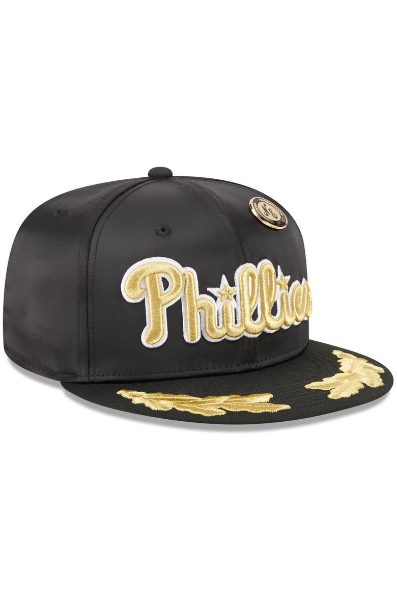 Men's New Era  Black Philadelphia Phillies 2025 59FIFTY Day Gold Leaf 59FIFTY Fitted Hat, Alternate, color, Black
