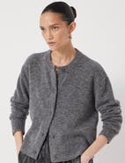 Hush Crew Neck Boxy Wool Blend Cardigan