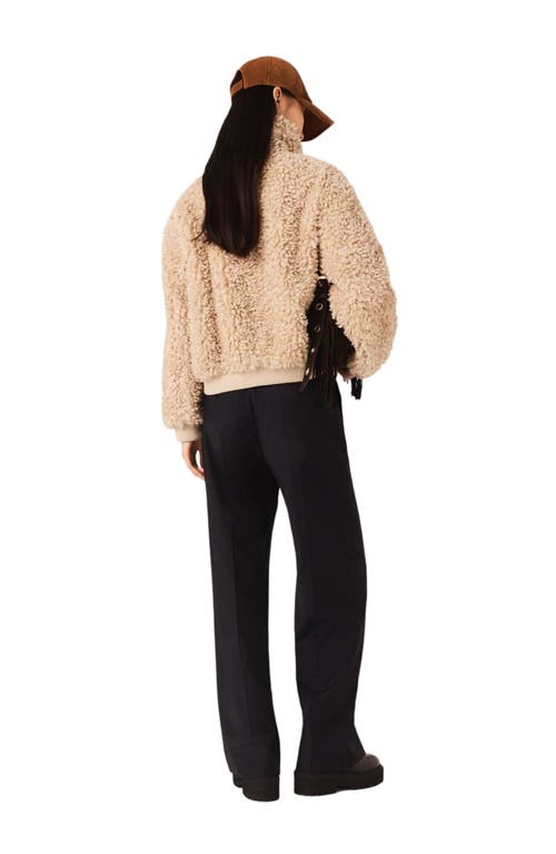Maje Short Bouclé Jacket In Brown