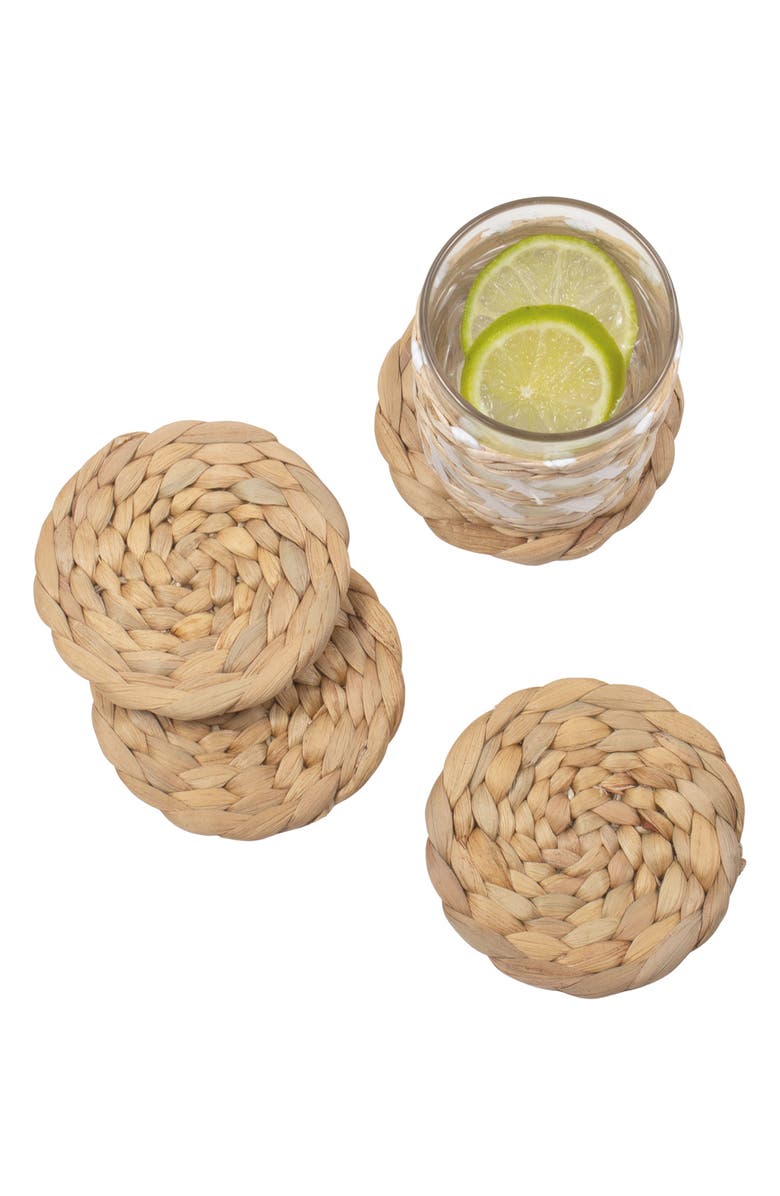 8 OAK LANE Set of 4 Woven Coasters, Alternate, color, Natural Multi