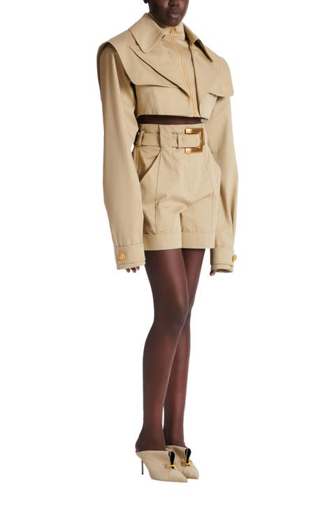 Cropped gabardine jacket