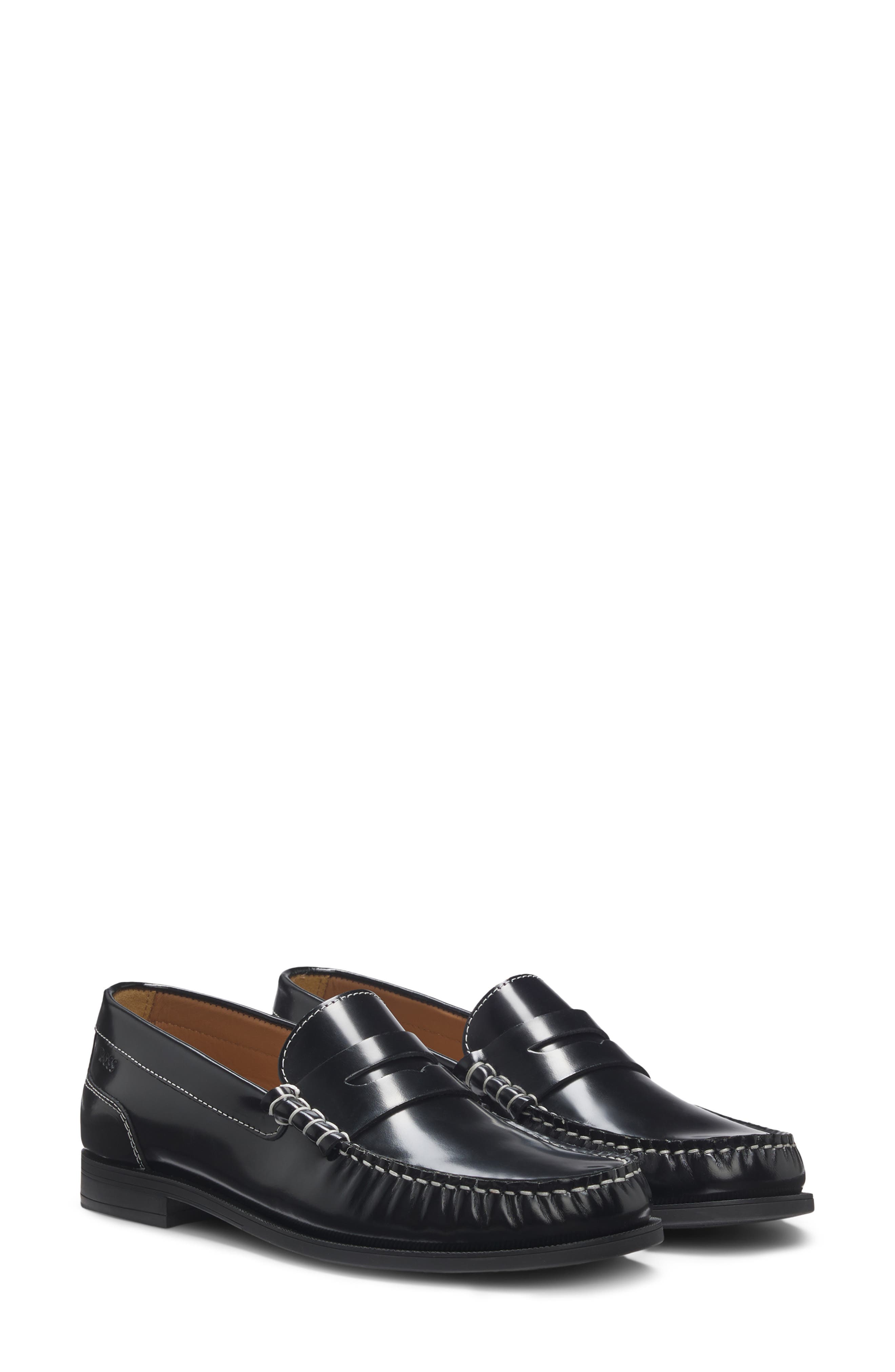 Lycia Penny Loafer, Alternate, color, BLACK