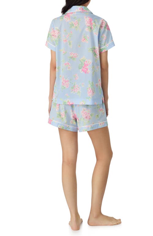 Shop Ralph Lauren Lauren  Print Cotton Blend Short Pajamas In Blue Floral
