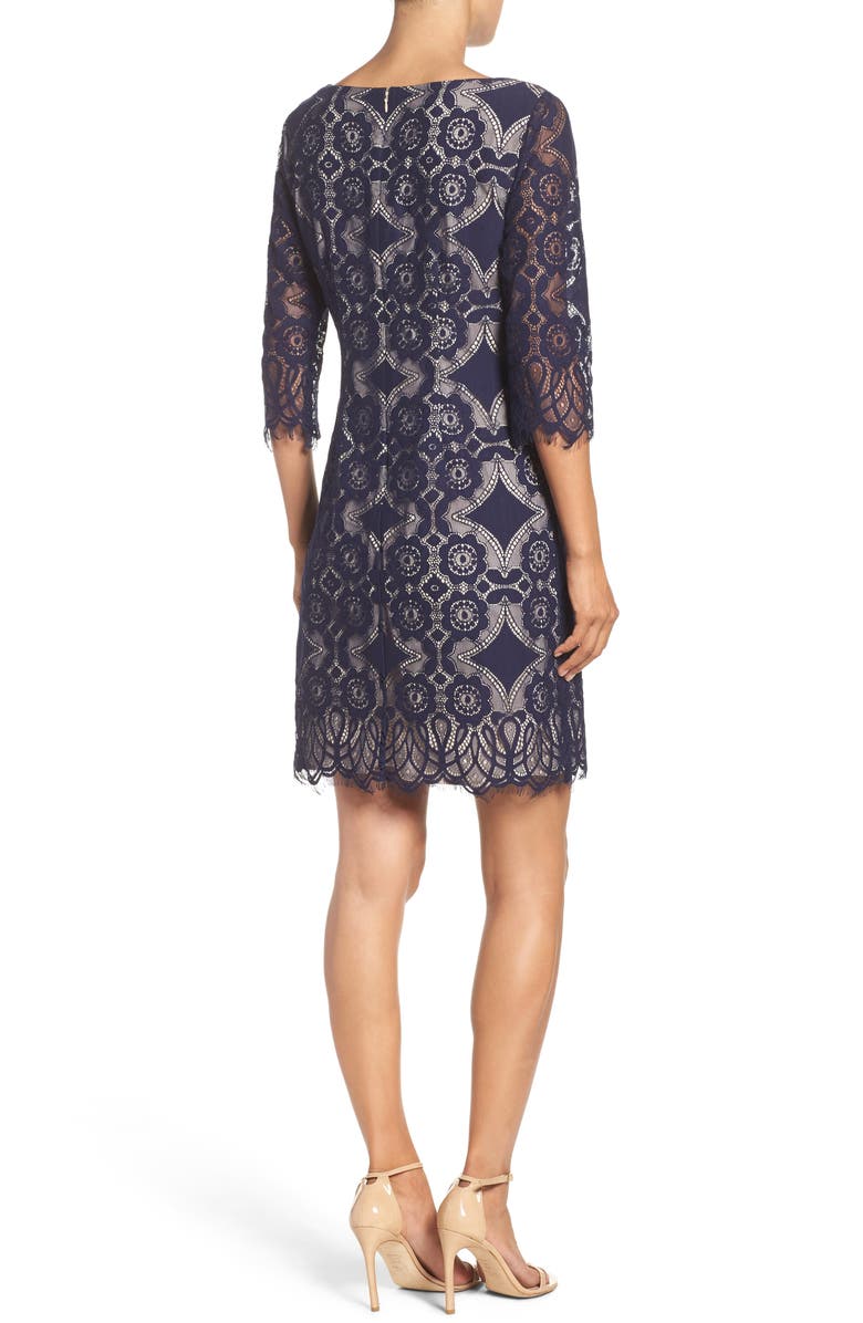 Eliza J Lace A-Line Dress, Alternate, color, 