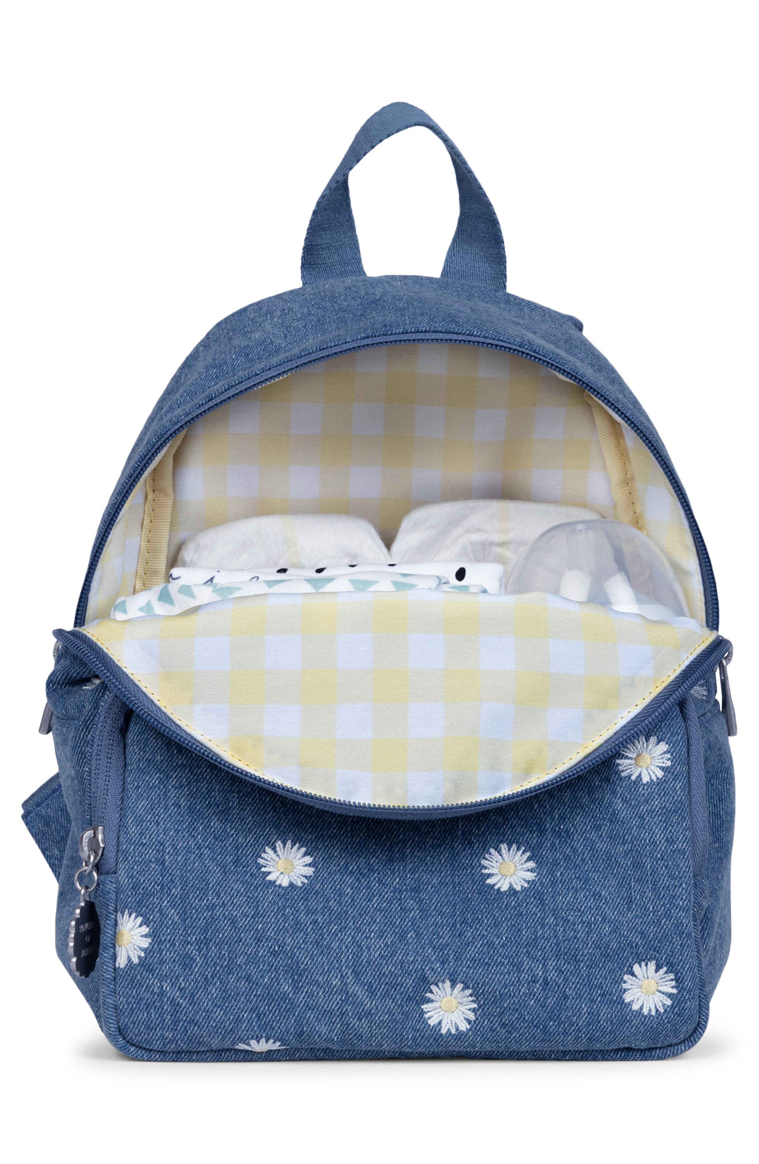 JuJuBe Everyday Mini Diaper Backpack, Alternate, color, Denim Daisies