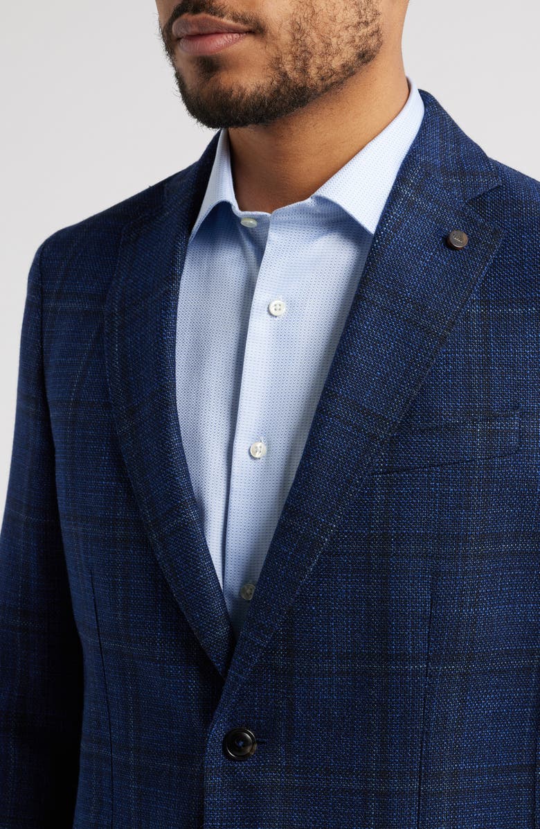 Peter Millar Crown Crafted Clyde Plaid Merino Wool & Silk Sport Coat, Alternate, color, 