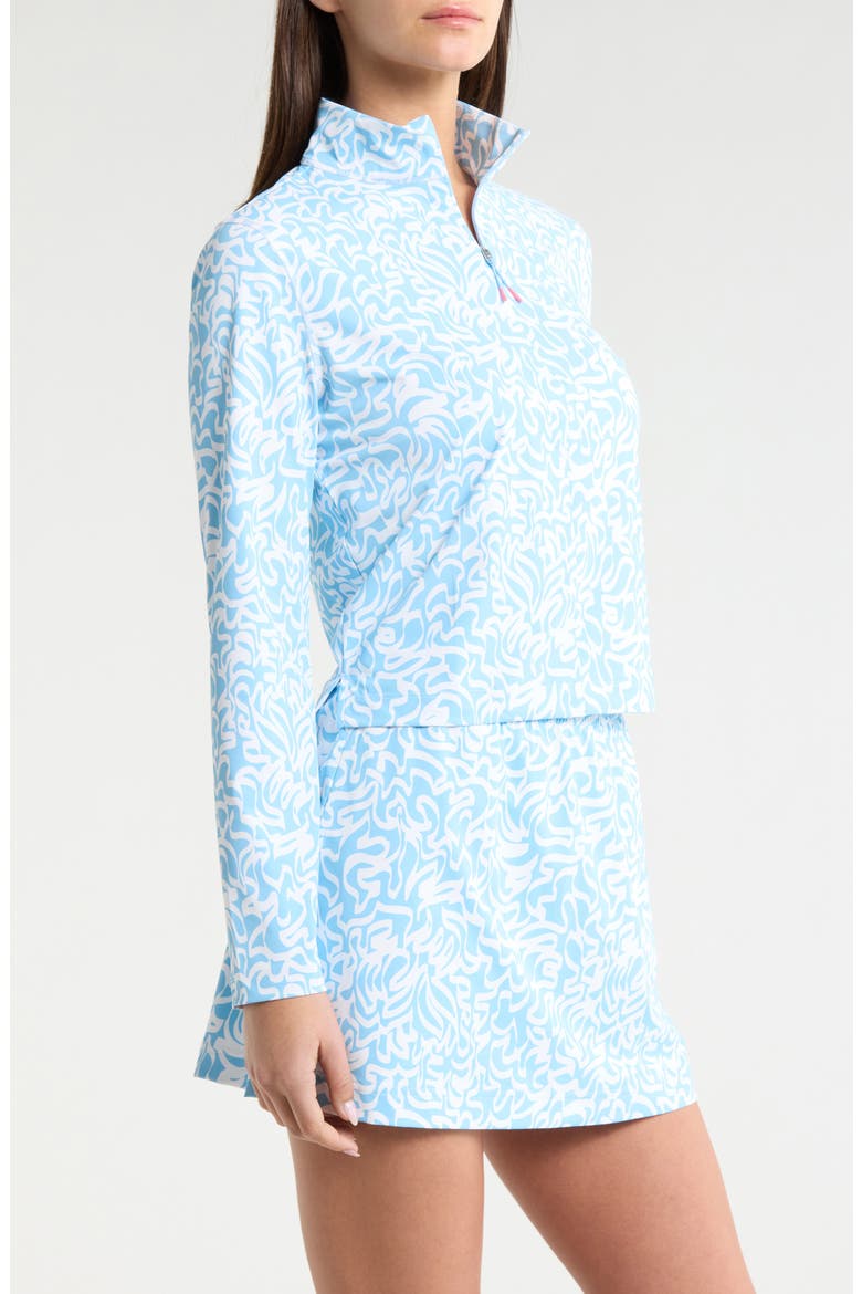 Scribble Print Quarter Zip Golf Sweatshirt, Alternate, color, BAJA