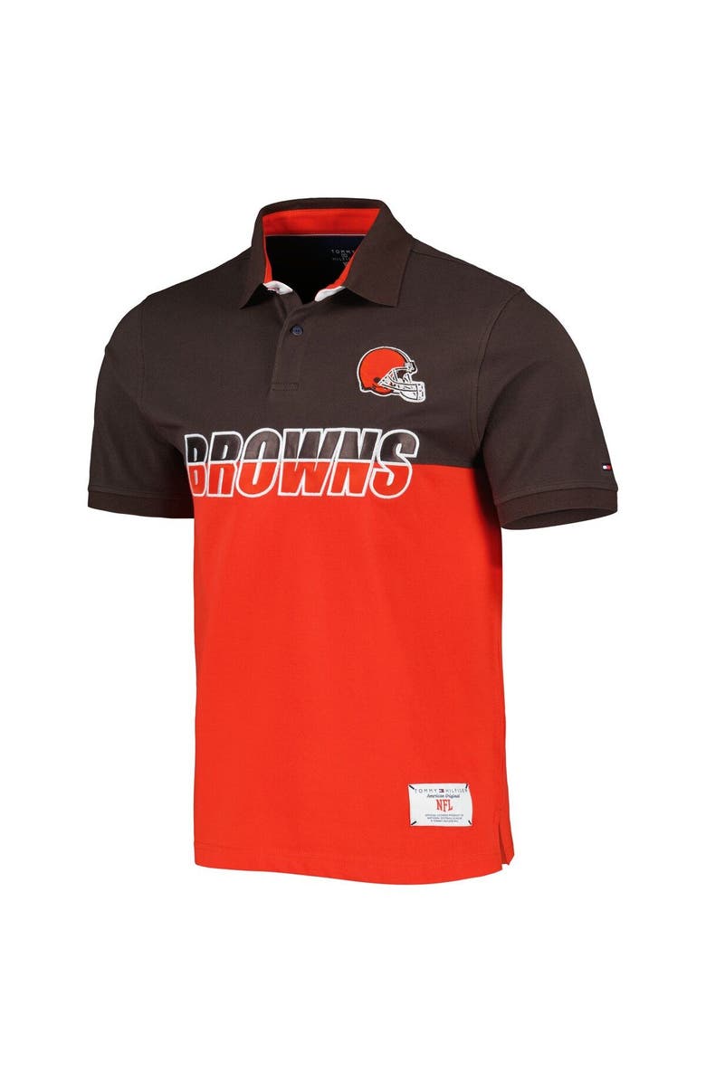 Tommy Hilfiger Men's Tommy Hilfiger Orange/Brown Cleveland Browns Color Block Polo, Alternate, color, Orange