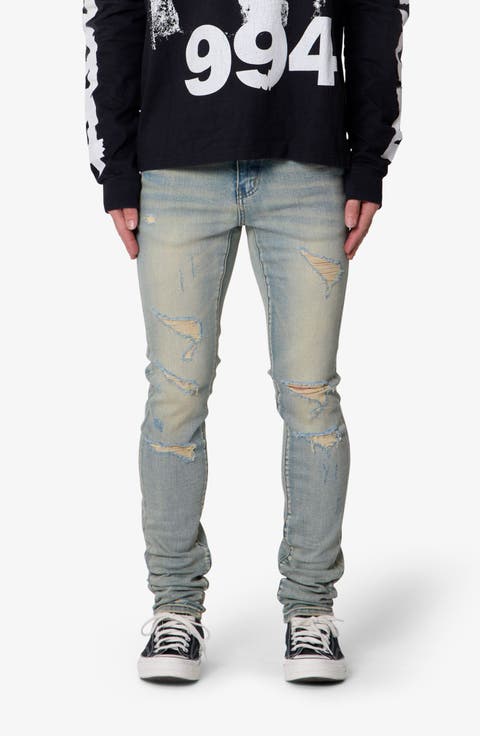 Distressed Skinny Jeans (Vintage Blue)