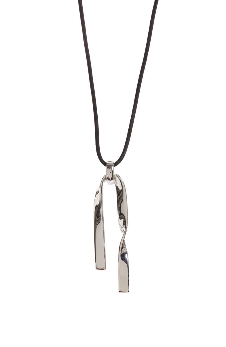 St. John Collection Twist Metal Pendant Necklace, Main, color, 