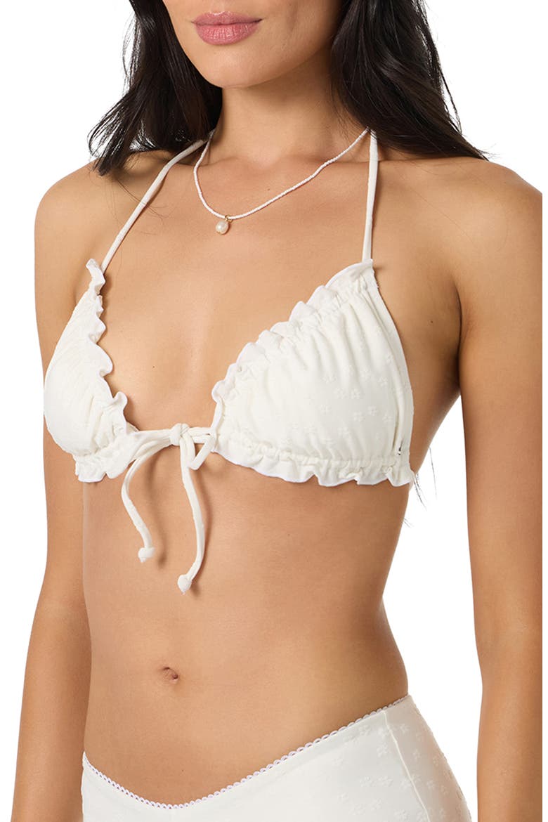 Darling Daisy Loveland Triangle Bikini Top, Alternate, color, WHITE