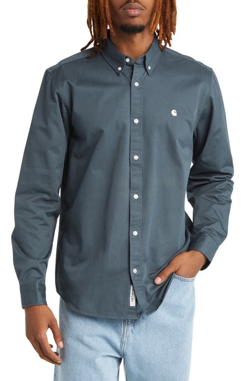 Carhartt Work In Progress Madison Twill Sport Shirt In Blue