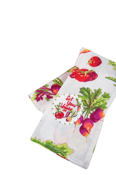 Farm Fresh Embroidered Tea Towels, Set of 2
