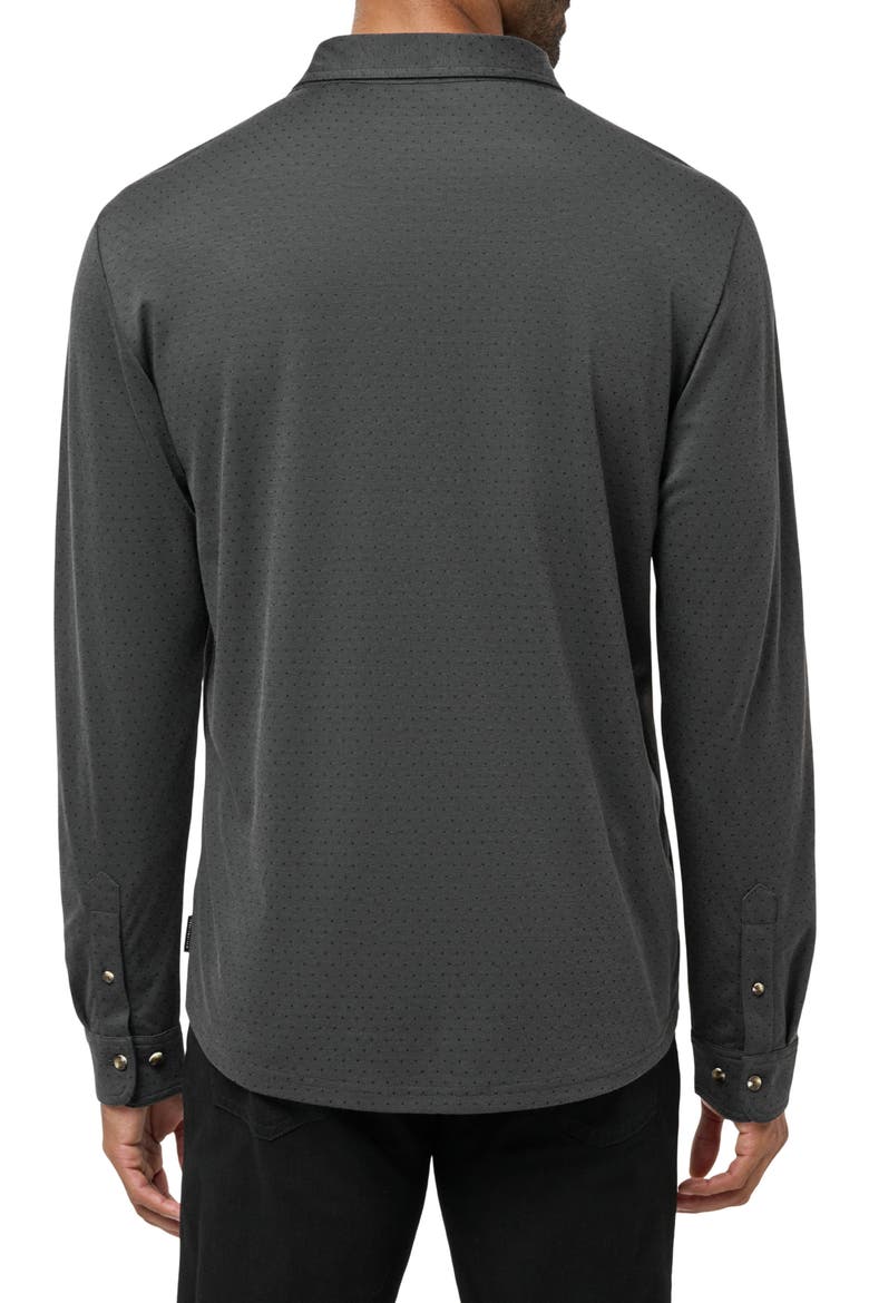 Handsome Town Long Sleeve Polo, Alternate, color, HEATHER BLACK