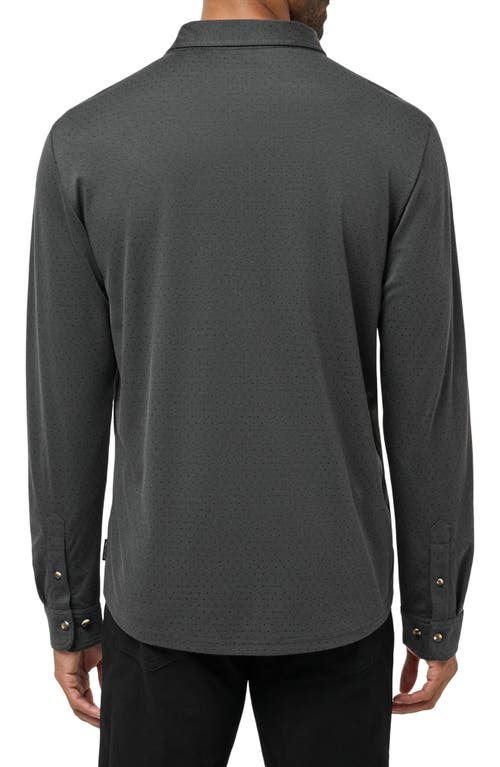 Travismathew Handsome Town Long Sleeve Polo In Black