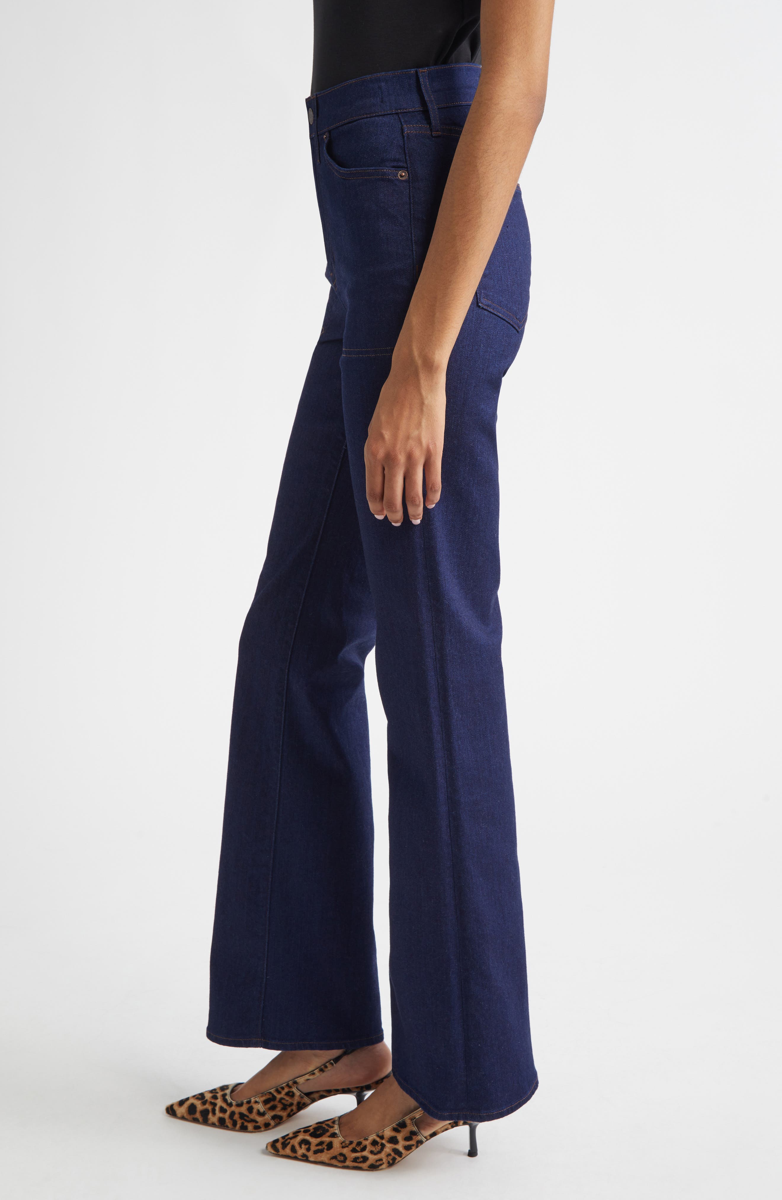 Veronica Beard Crosbie High Waist Slim Wide Leg Jeans (Women