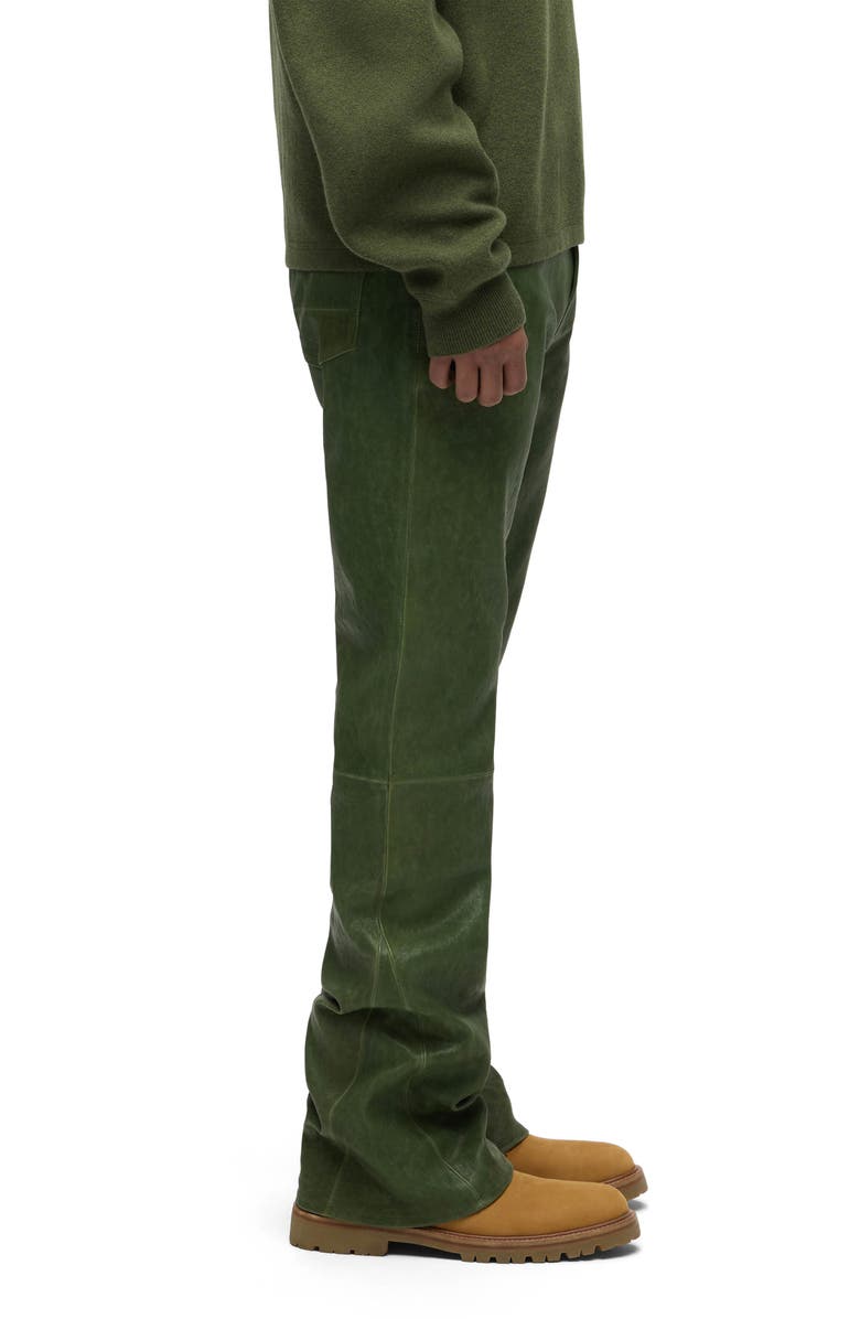 Hudson Jeans Walker Kick Flare Leather Jeans, Alternate, color, Distress Pine