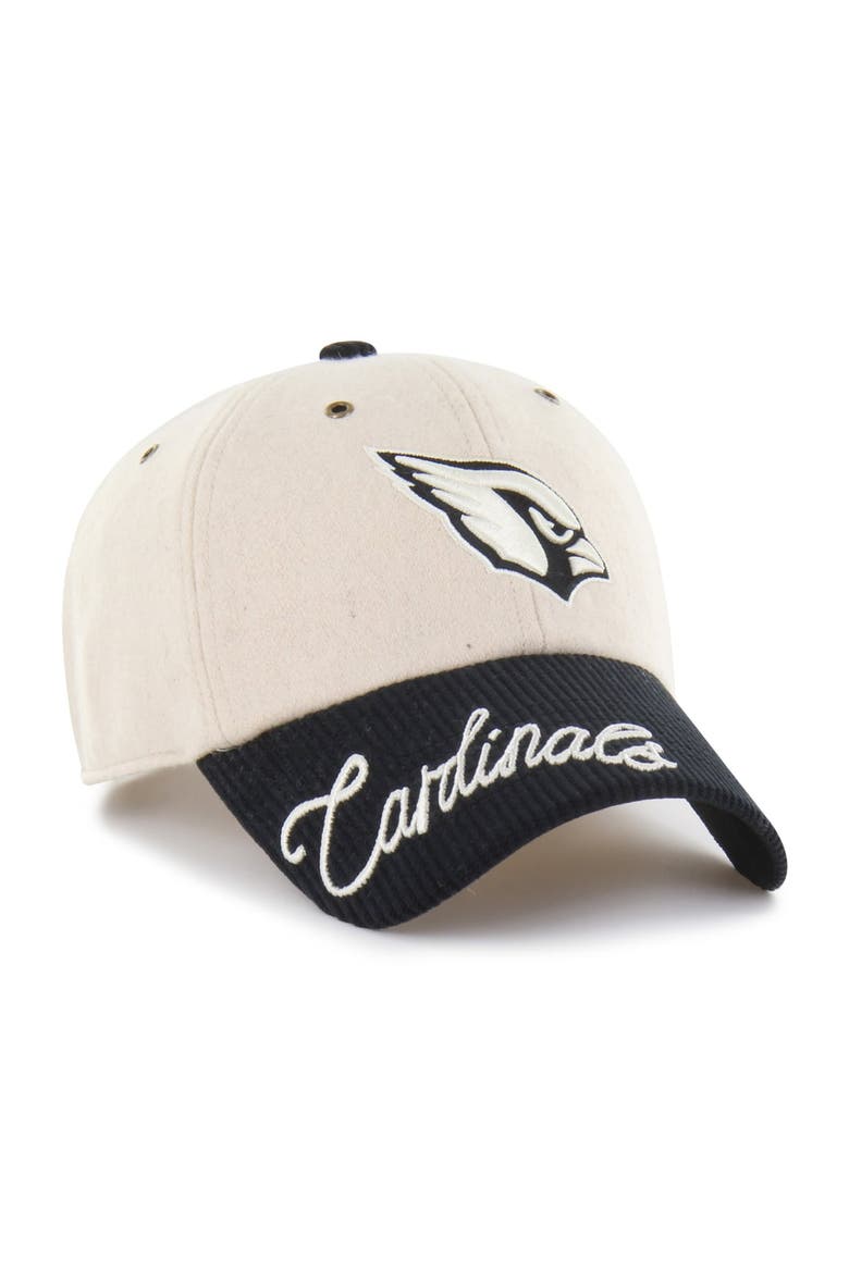Women's '47 Natural/Black Arizona Cardinals Rope Script Clean Up Adjustable Hat, Main, color, Natural