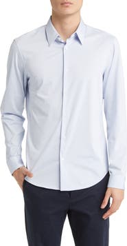 Theory Sylvain ND Structure Knit Button-Up Shirt