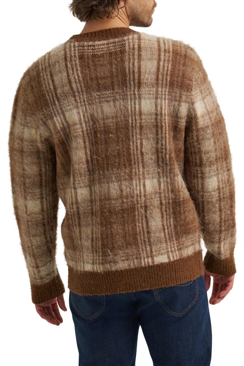 Plaid Oversize Cardigan, Alternate, color, ARABICA OCHRE PLAID