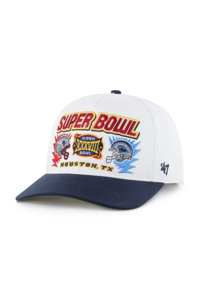 '47 Men's '47 White/Navy NFL Multi-Team Throwback Dueling Logos Adjustable Hitch Hat, Main, color, White