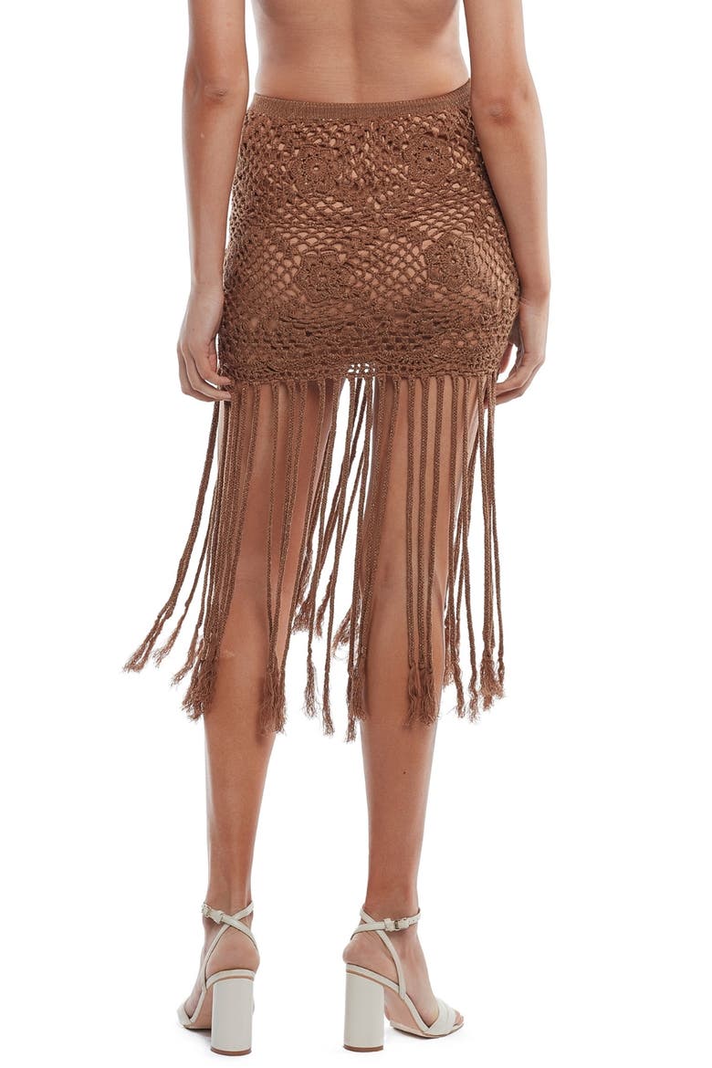 Claudia Metallic Cover-Up Skirt, Alternate, color, BROWN