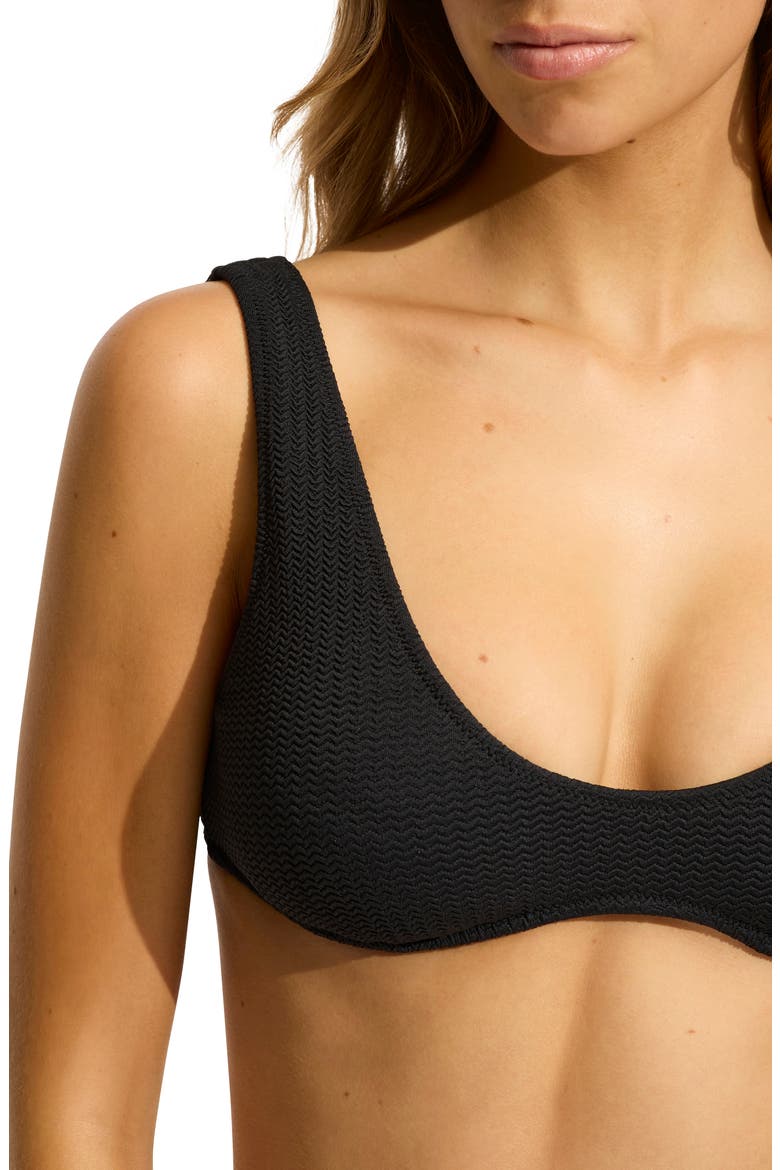 Sea Dive Multi Fit Longline Bikini Top, Alternate, color, BLACK
