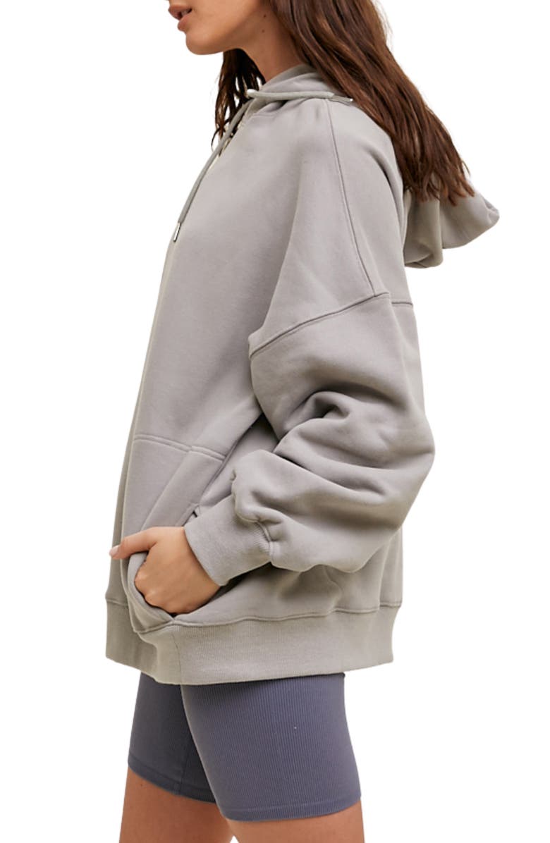 WISHLIST Oversize French Terry Pullover Hoodie, Alternate, color, Cement