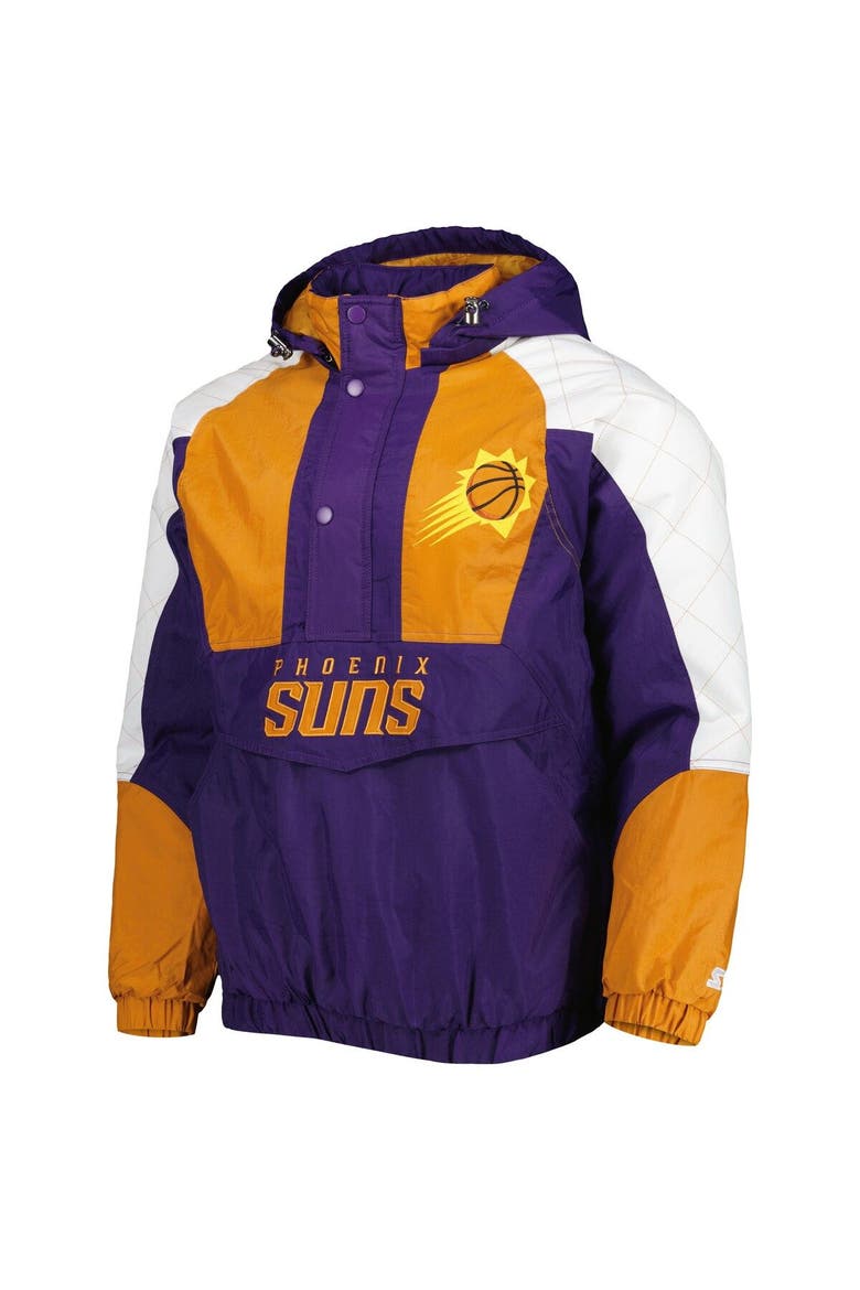 Men's Starter Purple Phoenix Suns Body Check Raglan Hoodie Half-Zip Jacket, Alternate, color, Purple