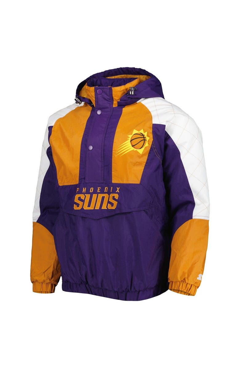 STARTER Men's Starter Purple Phoenix Suns Body Check Raglan Hoodie Half-Zip Jacket, Alternate, color, Purple