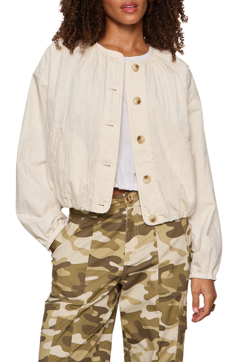 Sanctuary Dandelion Cotton Blend Quilted Jacket, Main, color, Collagen White