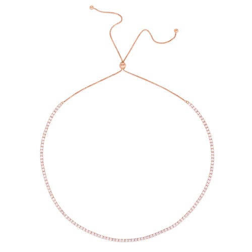 Anna Zuckerman Never Flipping Bolo Necklace In Rose Gold