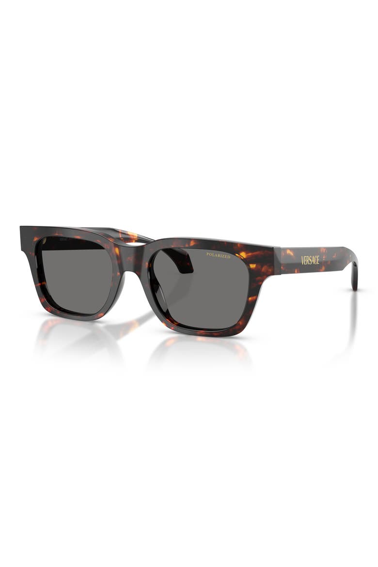 52mm Polarized Square Sunglasses, Alternate, color, HAVANA / DARK GREY POLAR