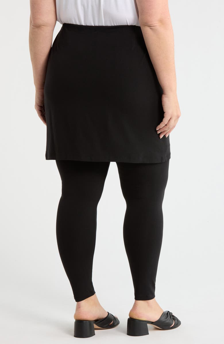 Eileen Fisher Skirted Ankle Leggings, Alternate, color, Black