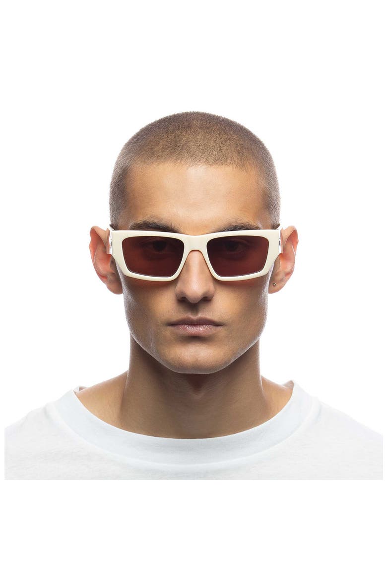 Measures 55mm Rectangular Sunglasses, Alternate, color, IVORY