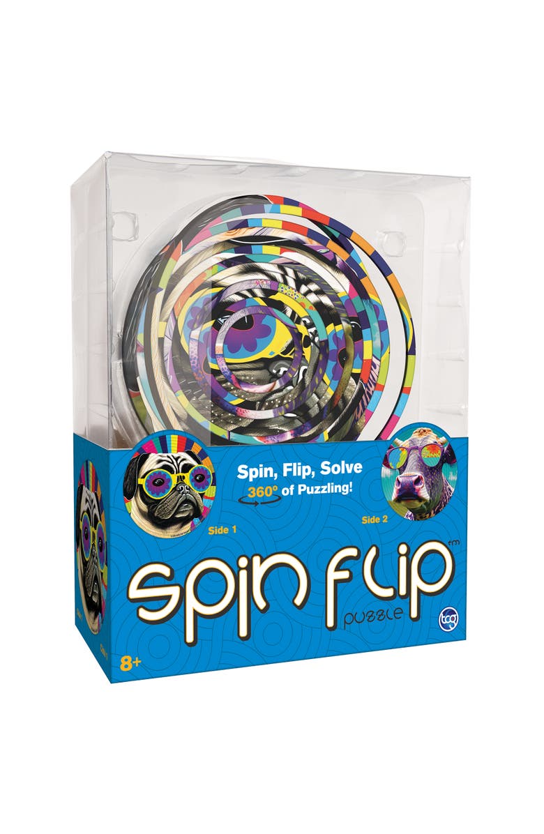 Spin Flip Puzzle Hippy Dog 
Cow 2In1 Doublesided Puzzle, Main, color, Multicolored