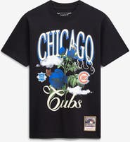 Mitchell & Ness Men's Mitchell & Ness  Black Chicago Cubs Cooperstown Floral T-Shirt