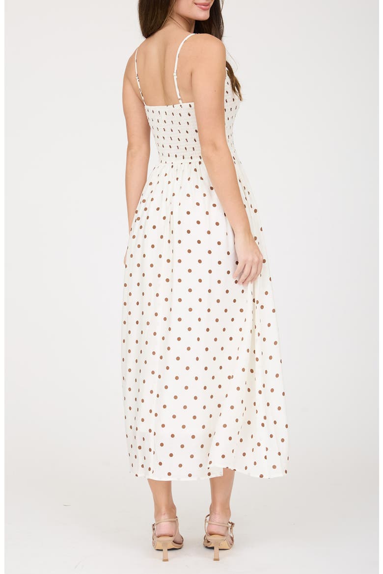 Polka Dot Midi Dress, Alternate, color, WHITE