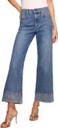 Ramy Brook Lea Rhinestone High Waist Crop Flare Jeans