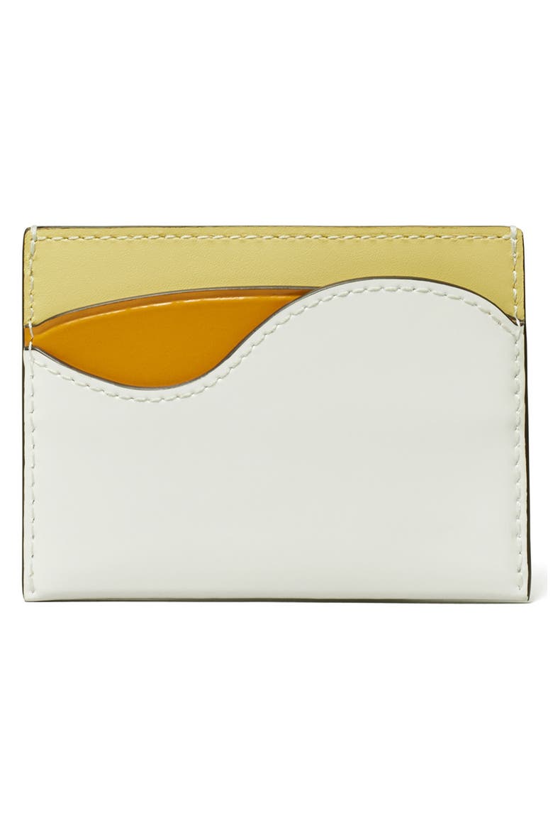 Robinson Colorblock Spazzolato Leather Card Case, Alternate, color, OPTIC WHITE / CARAMBOLA
