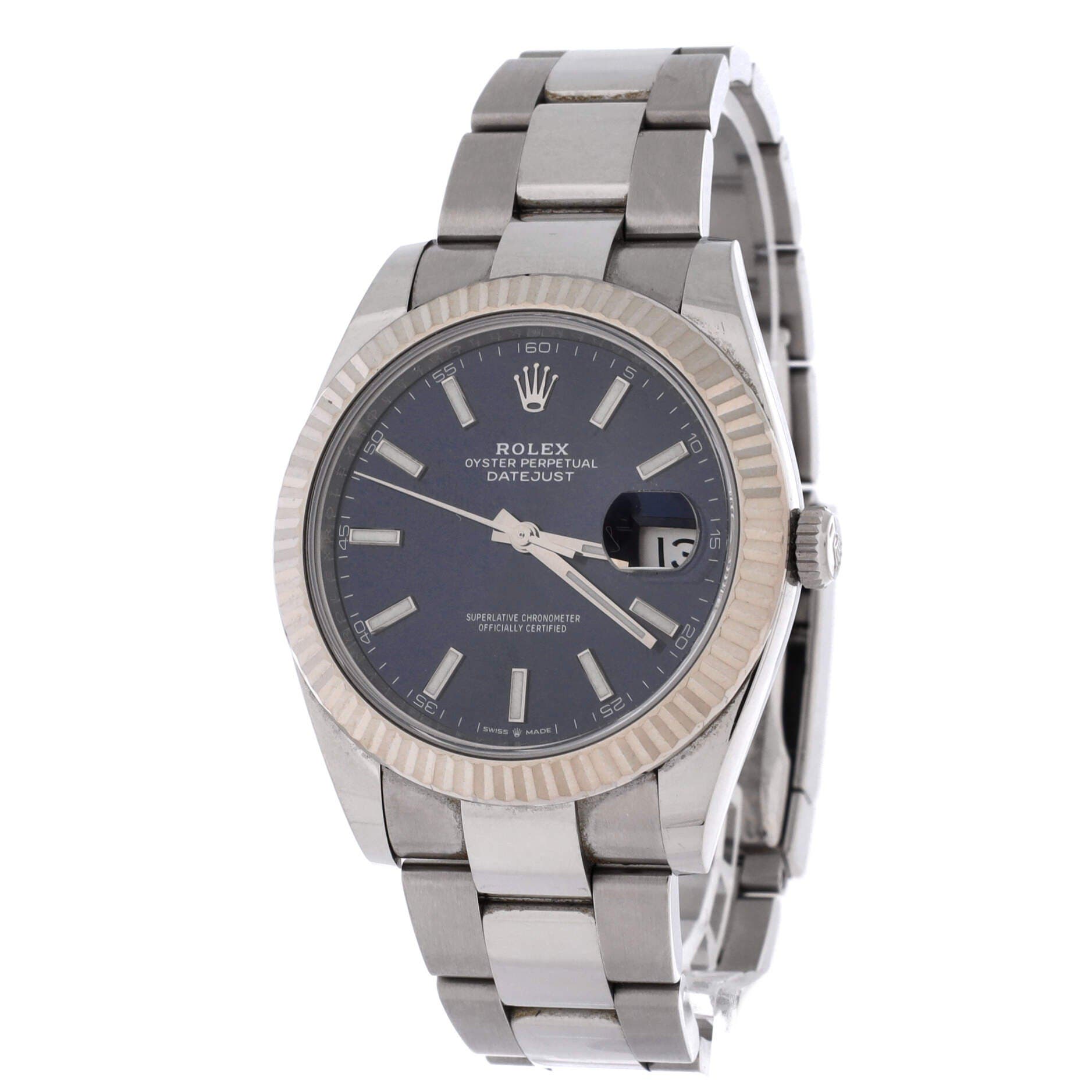 Oyster Perpetual Datejust Automatic Watch Stainless Steel and White Gold 41, Alternate, color, Metallic Silver