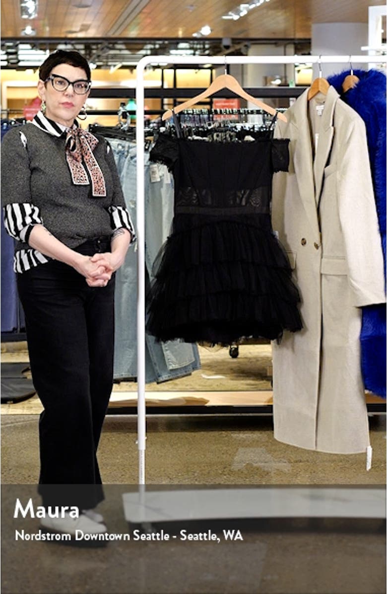 Corset Tiered Ruffle Off the Shoulder Tulle Minidress, sales video thumbnail