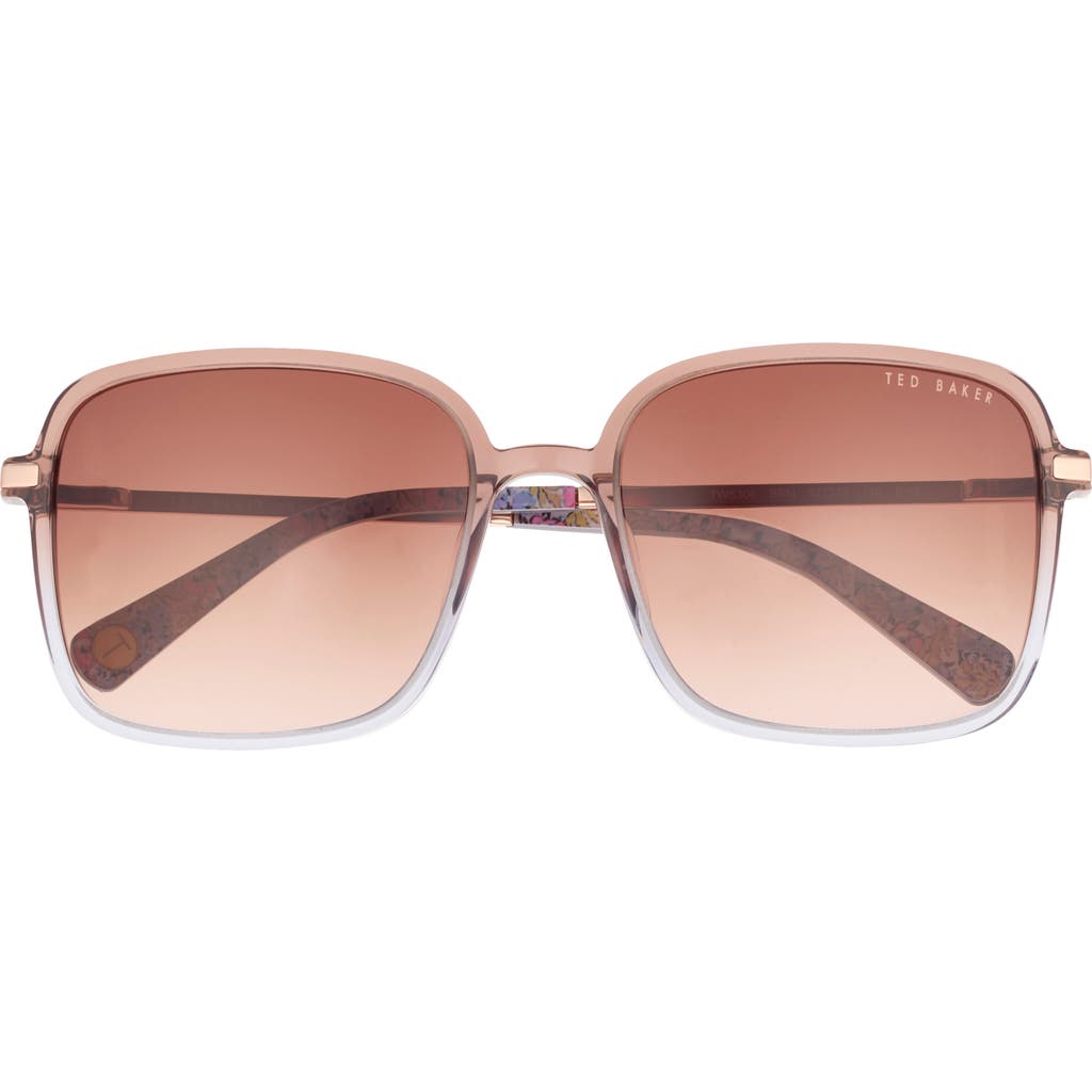 Ted Baker 57mm Gradient Square Sunglasses In Brown