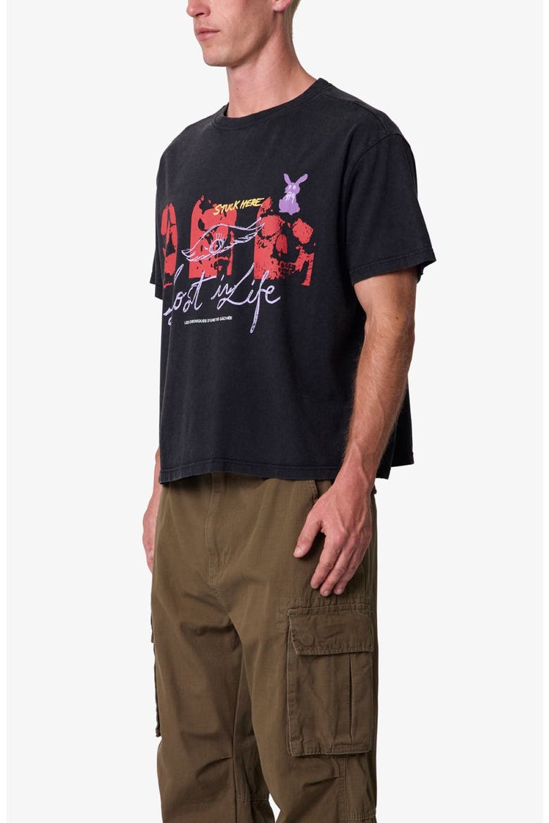 Lost in Life Cotton Graphic T-Shirt, Alternate, color, WASHED BLACK